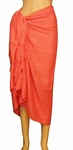 Reyberg sale viscose pareo met kwastjes en borduursel coral