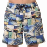 HOM sale long beach boxer monaco blue, wijde zwemshort L