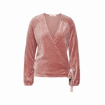 Cyell homewear velours old rose overslagvest maat 38