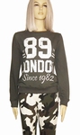 Sensi wear sale, hippe homewear sweater met tekst, army L/XL