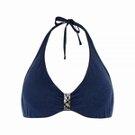 Cyell Platinum ess. navy bikinitop met beugel, D cup