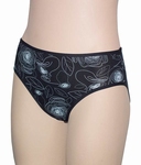 Pomadour dames midi slipje zwart wit print